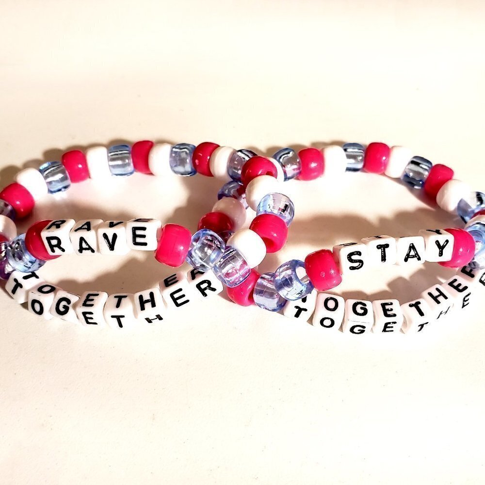 Rave Together Stay Together Couples Kandi Bracelet Set